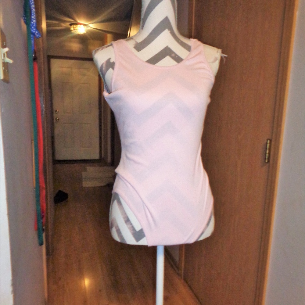 Weekend Soul Pink Ribbed Bodysuit M/L